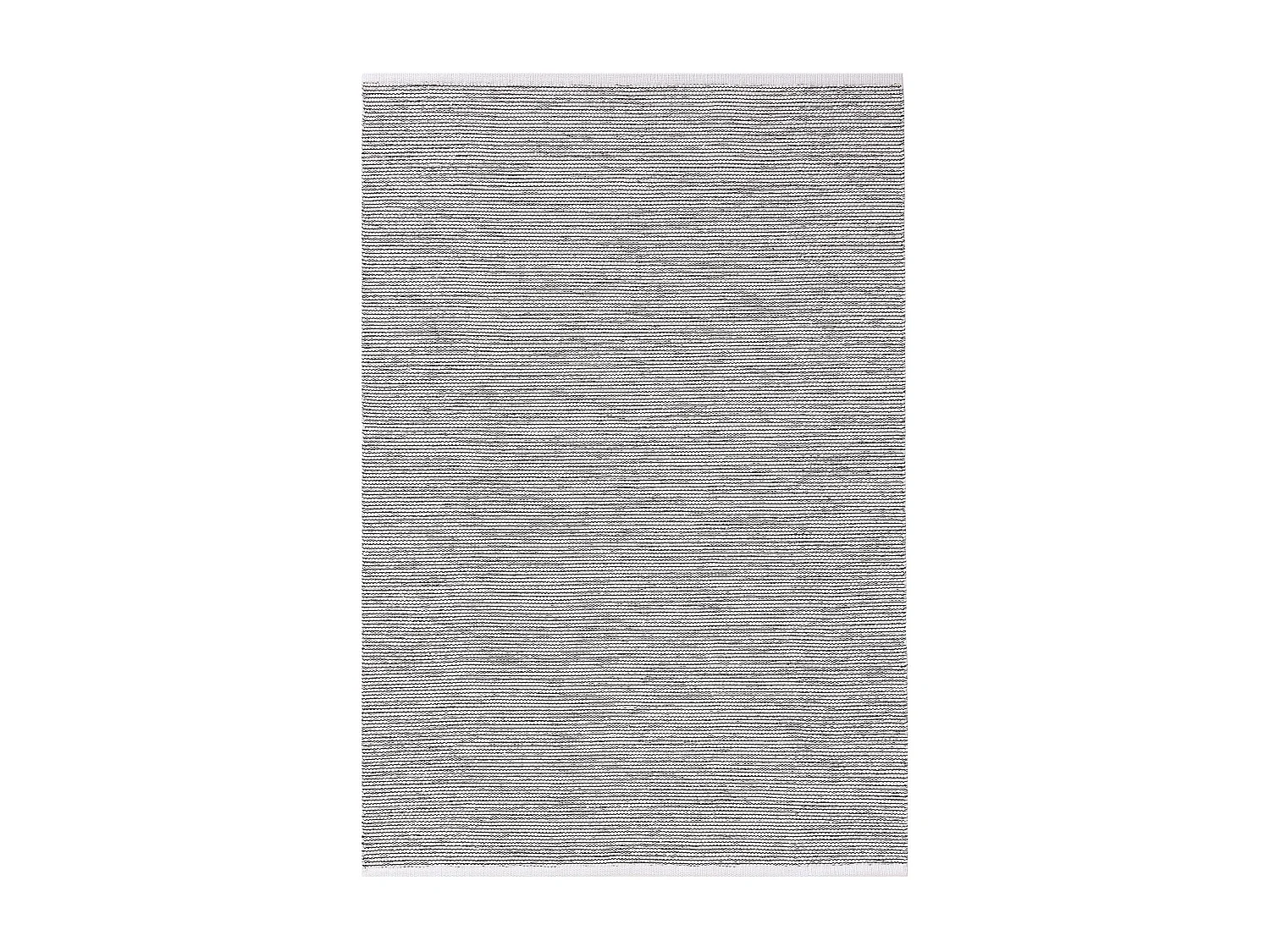 Tapis en coton tissé main Ron Blanc/Noir 70x140 cm
