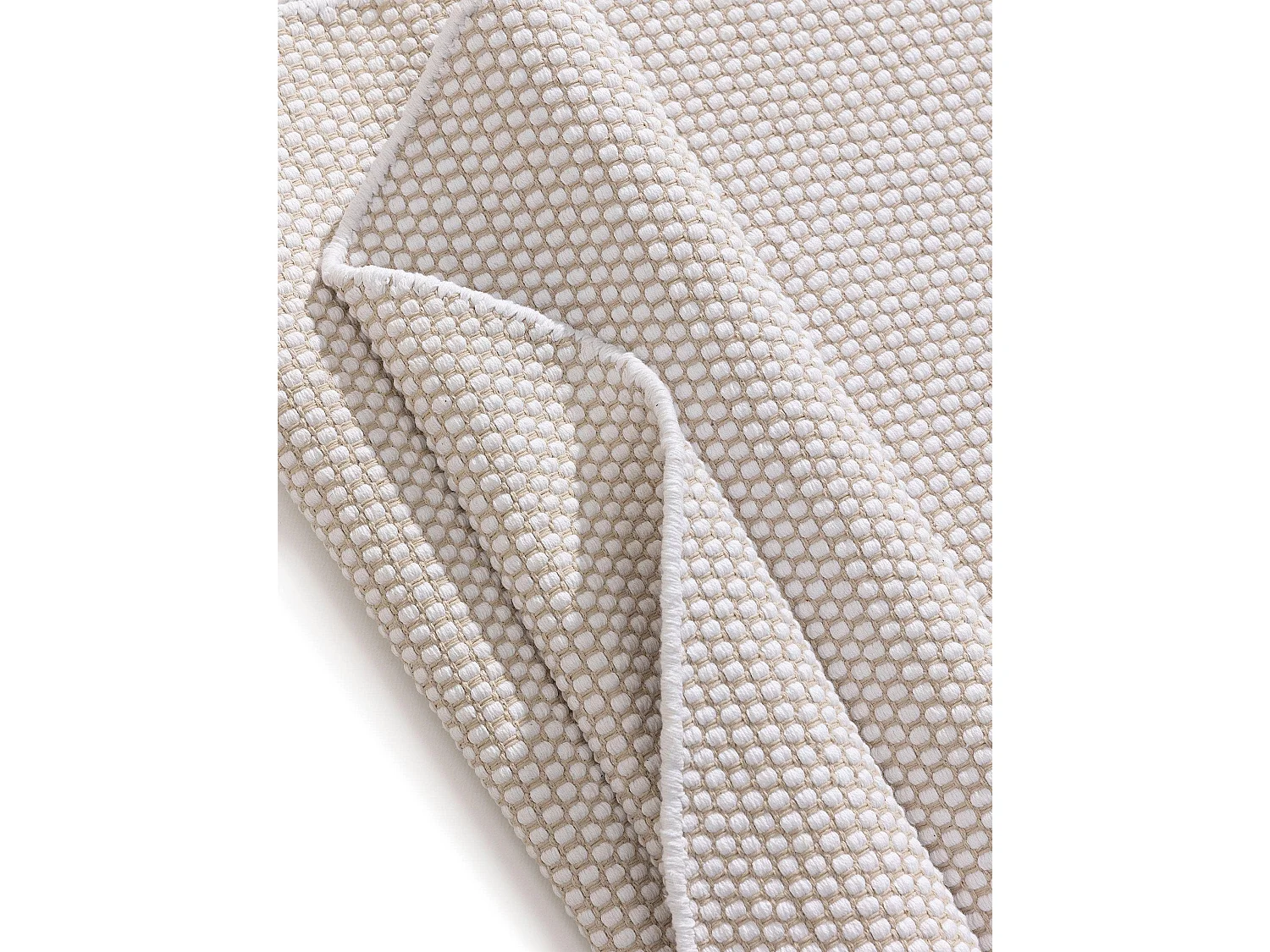 Tapis en coton tissé main Ron Blanc ø 120cm rond