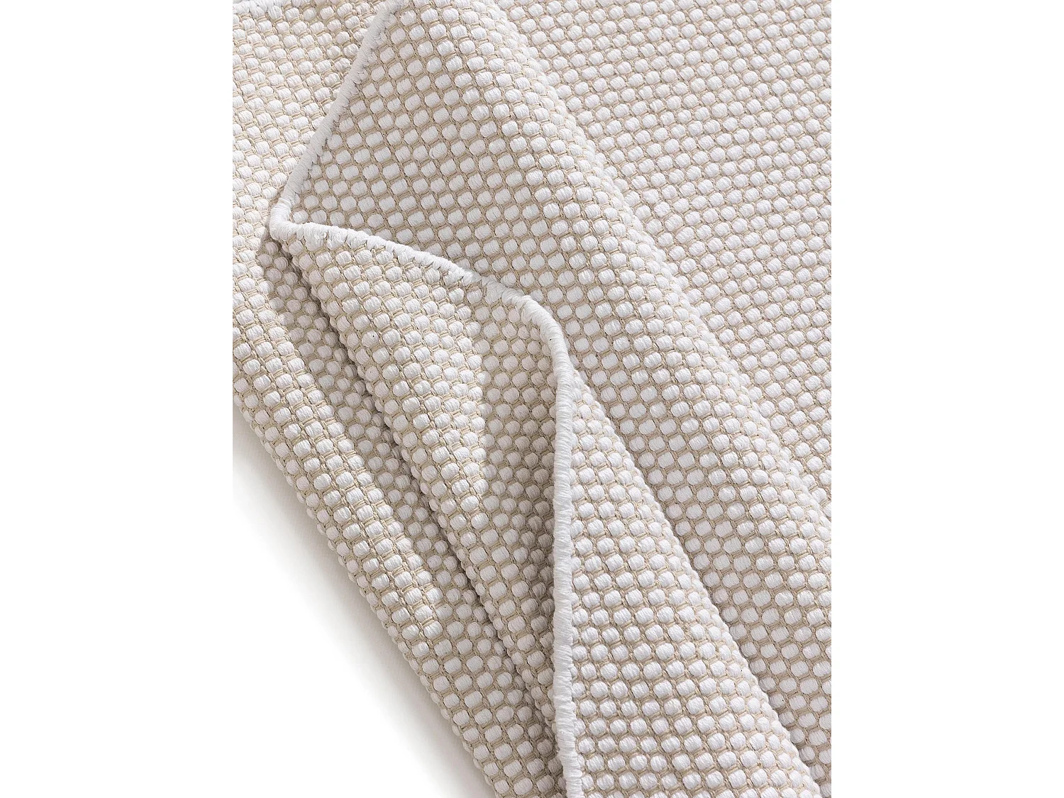 Tapis en coton tissé main Ron Blanc ø 120cm rond
