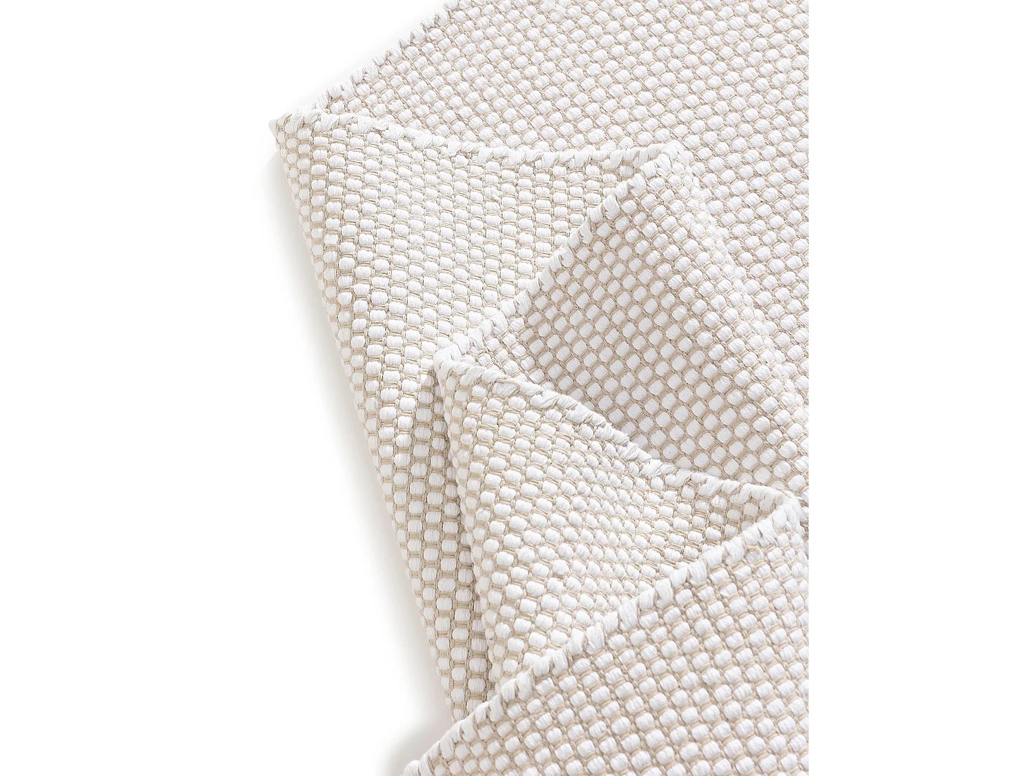 Tapis en coton tissé main Ron Blanc 60x120 cm