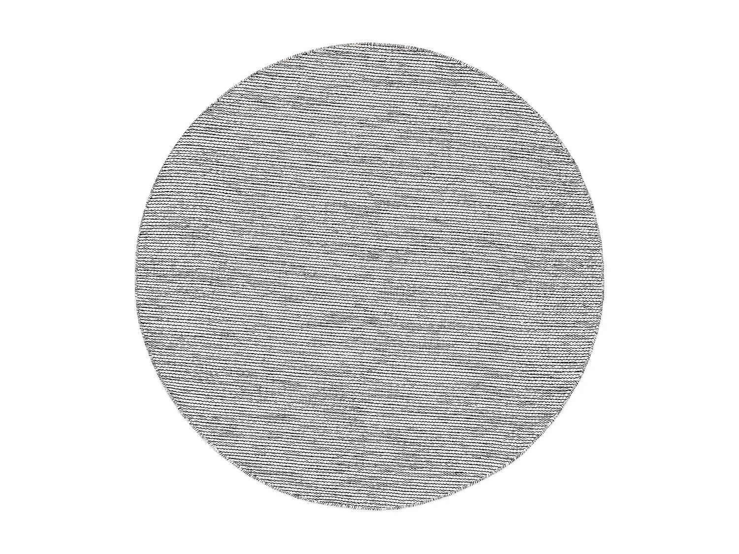 Tapis en coton tissé main Ron Blanc/Noir ø 240 cm rond