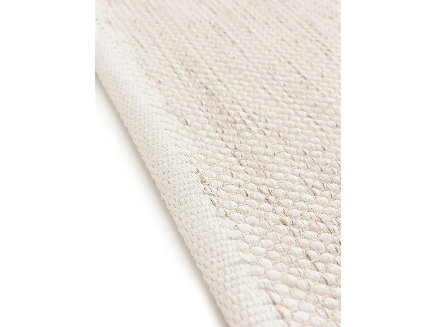 Tapis en coton tissé main Ron Crème 240x340 cm