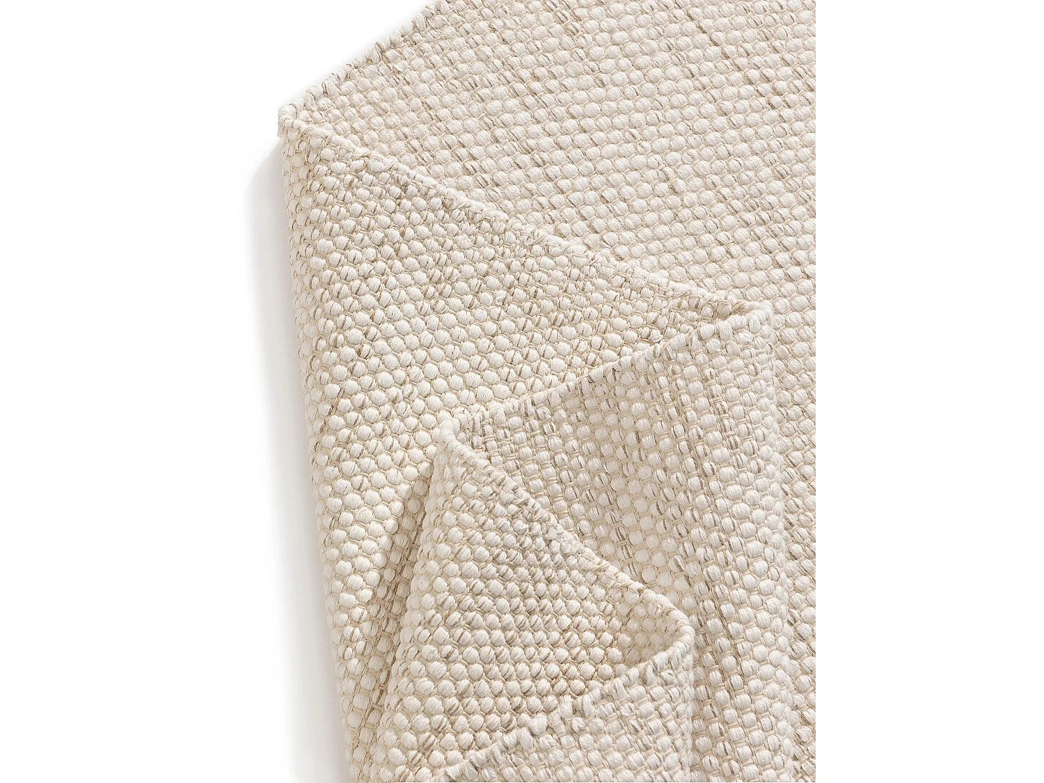 Tapis en coton tissé main Ron Crème 200x290 cm