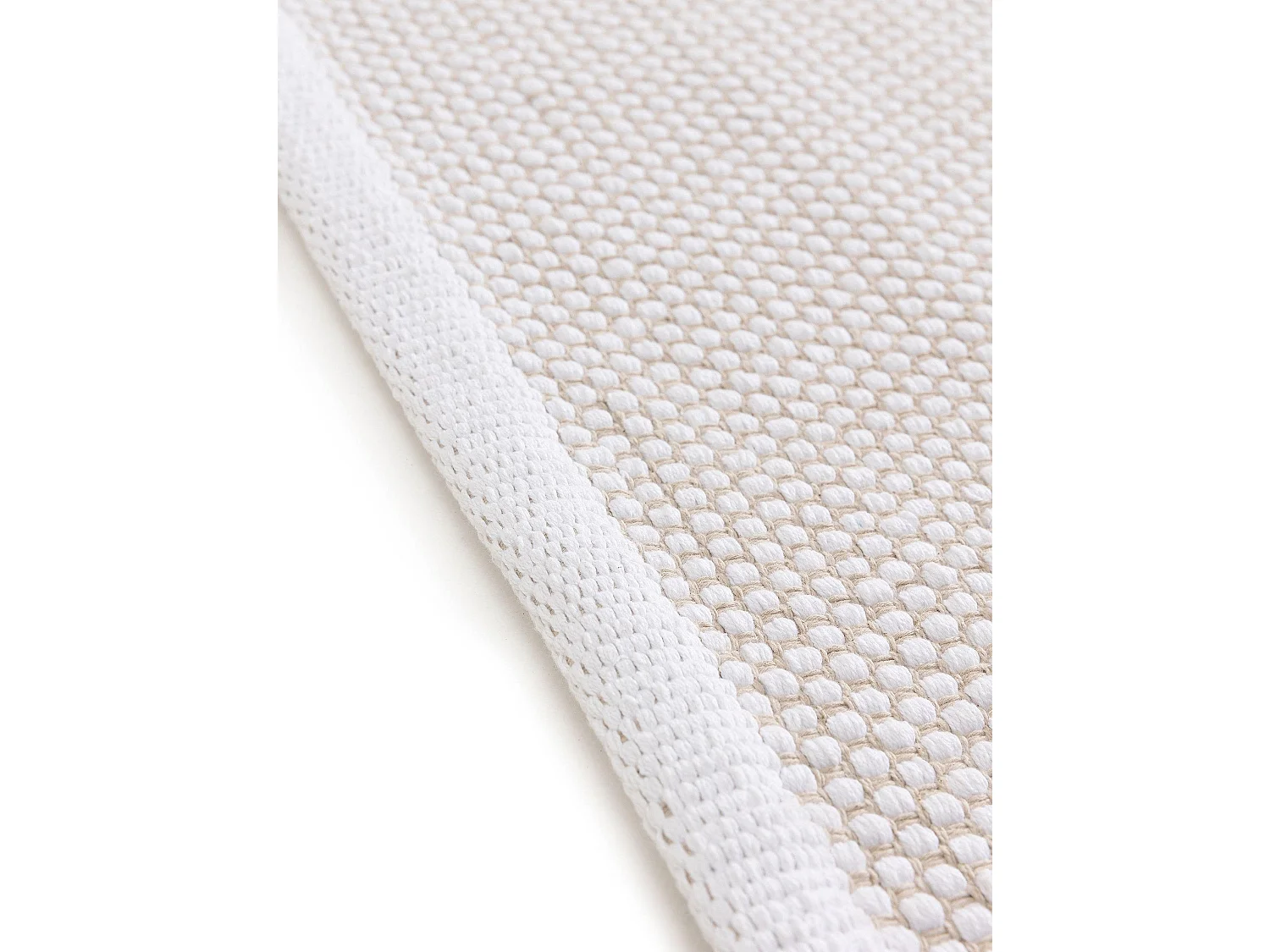 Tapis en coton tissé main Ron Blanc 160x230 cm