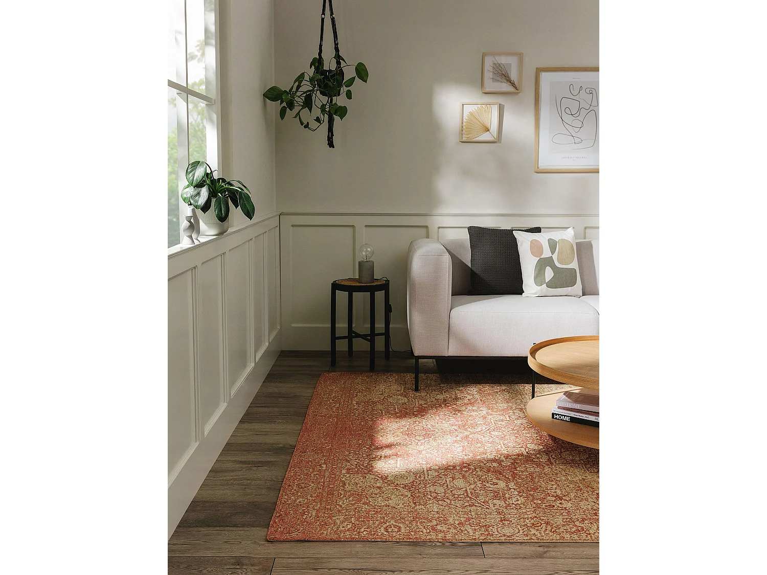 Tapis tissé à plat Frencie Rose 80x165 cm