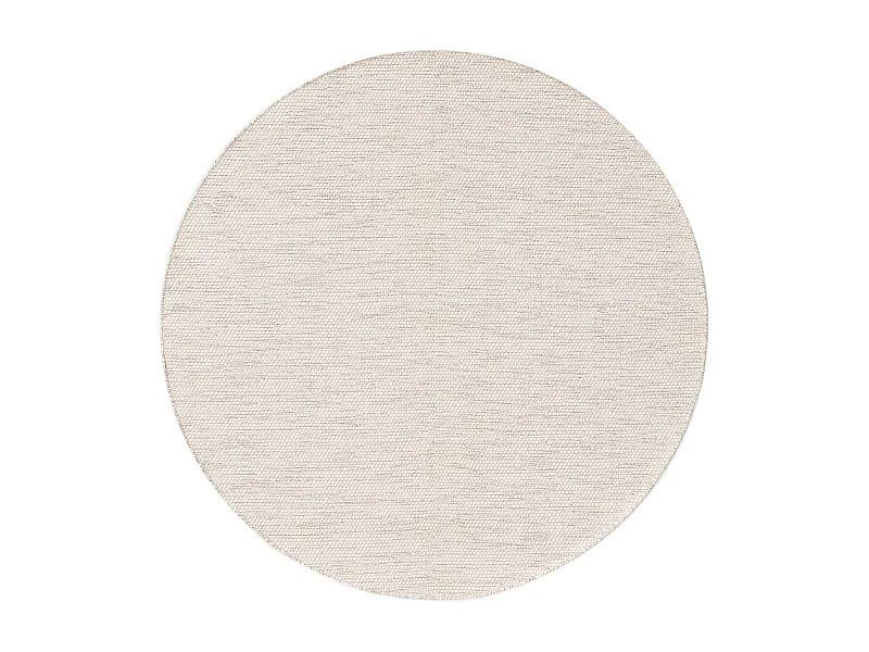 Tapis en coton tissé main Ron Crème ø 120cm rond