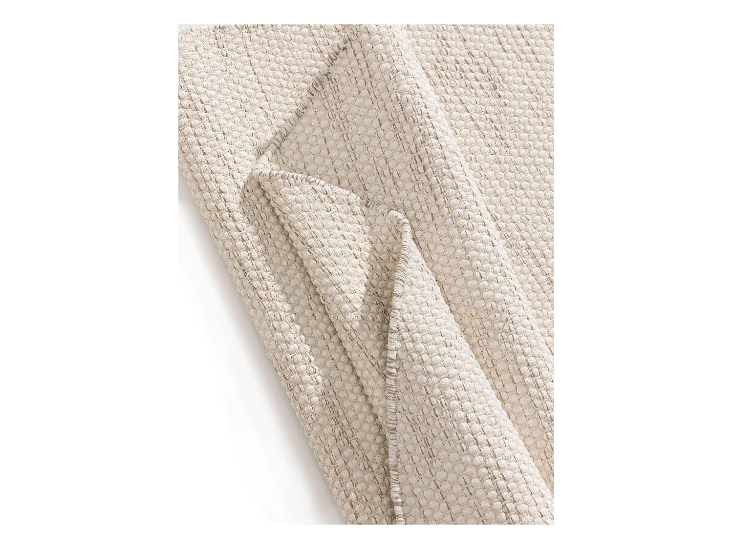 Tapis en coton tissé main Ron Crème ø 120cm rond