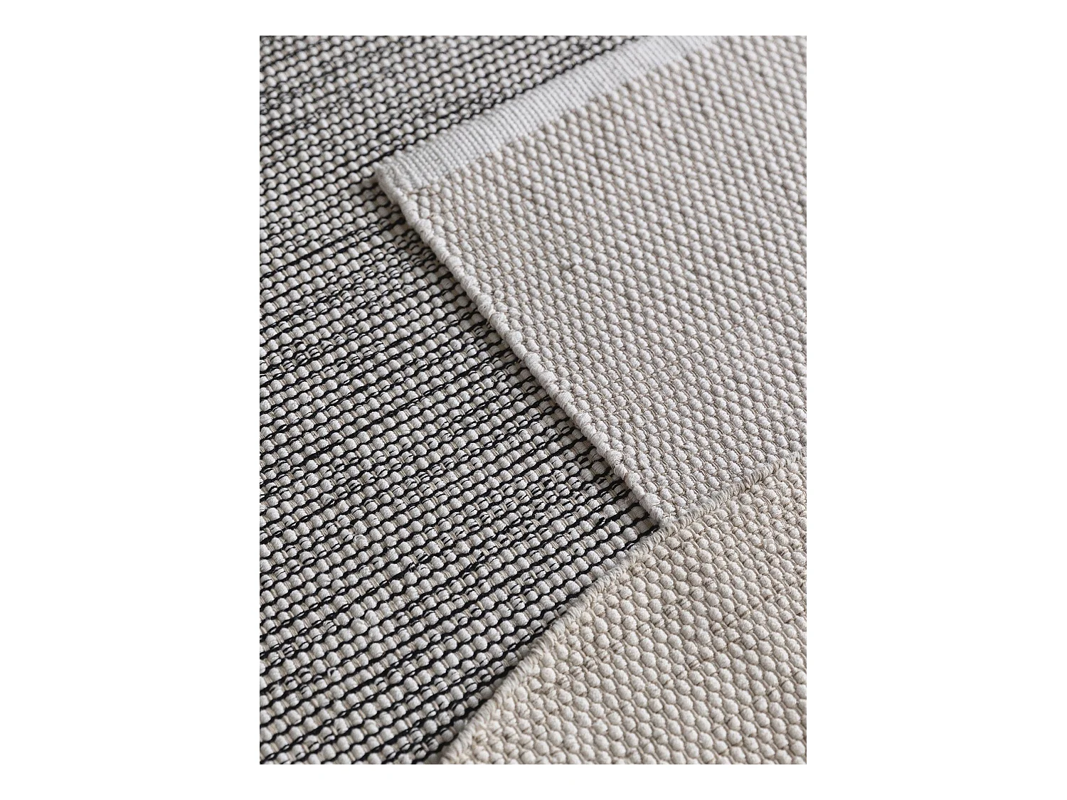 Tapis en coton tissé main Ron Crème ø 120cm rond