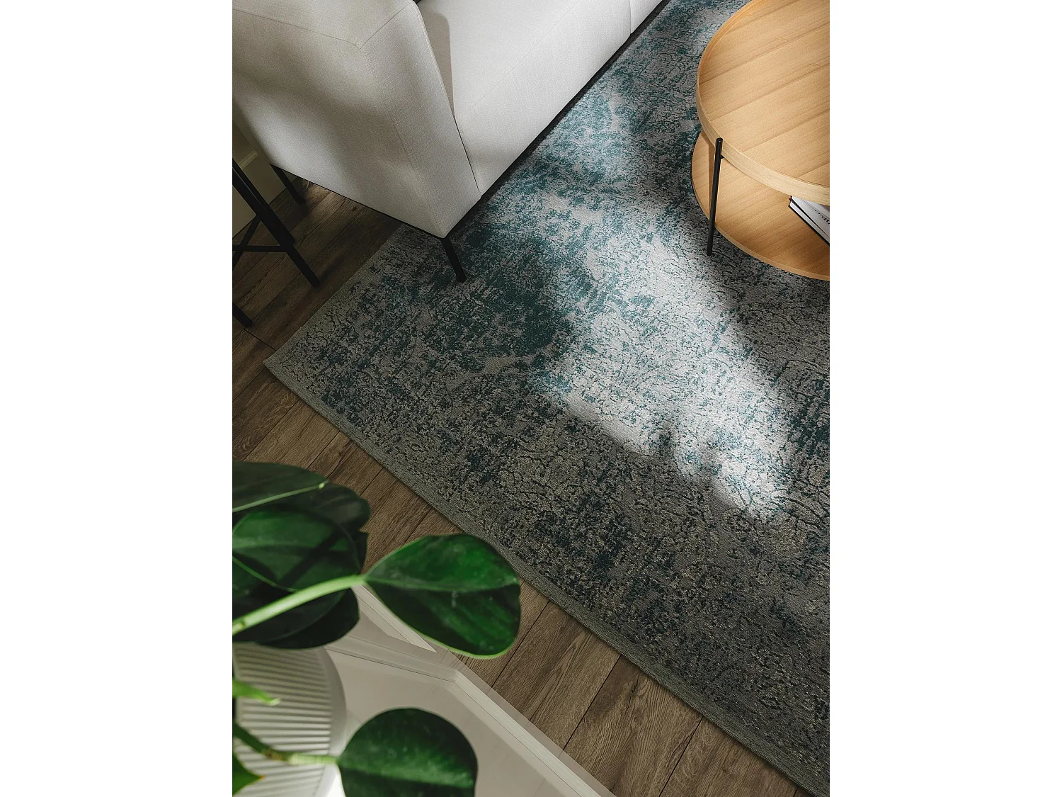 Tapis tissé à plat Frencie Bleu 200x285 cm