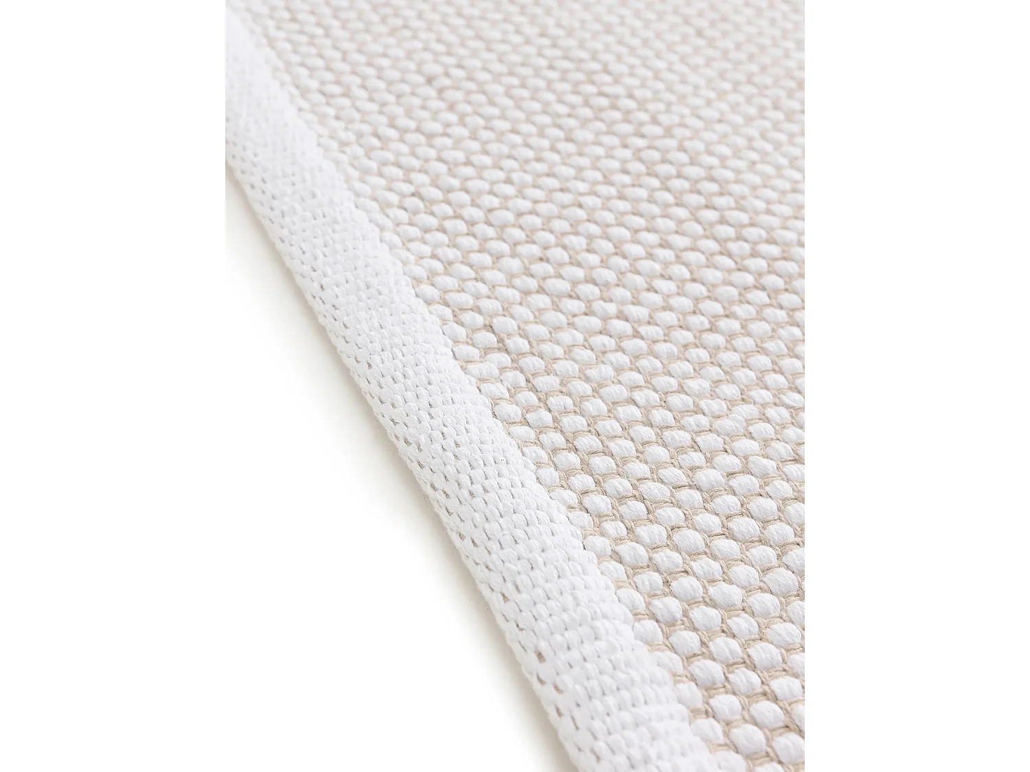 Tapis en coton tissé main Ron Blanc 200x290 cm
