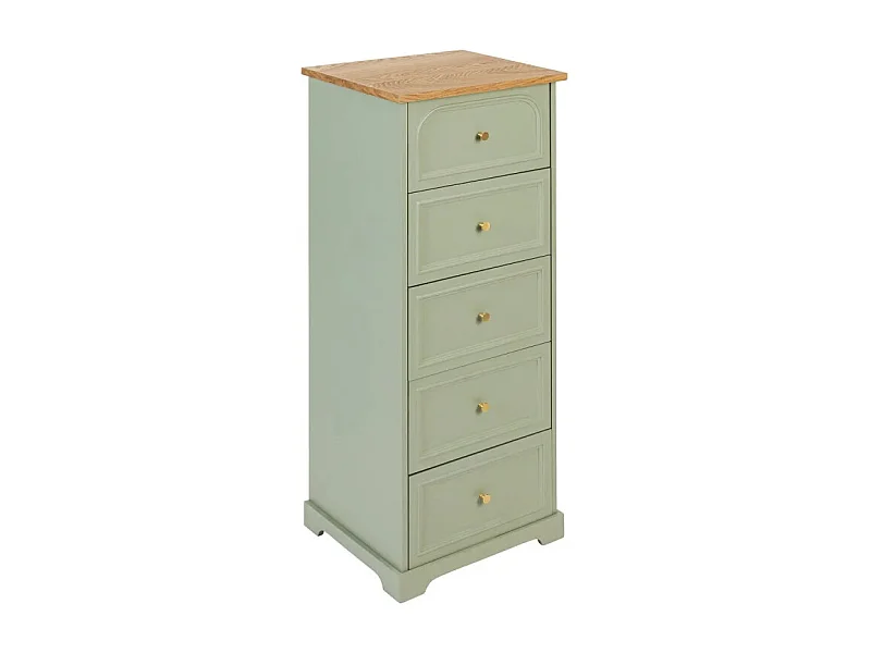 Chiffonnier 5 Tiroirs "Mohéa" 113cm Vert Céladon