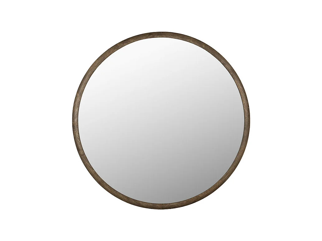 Gale - Miroir rond en bois ø80cm - Bois foncé