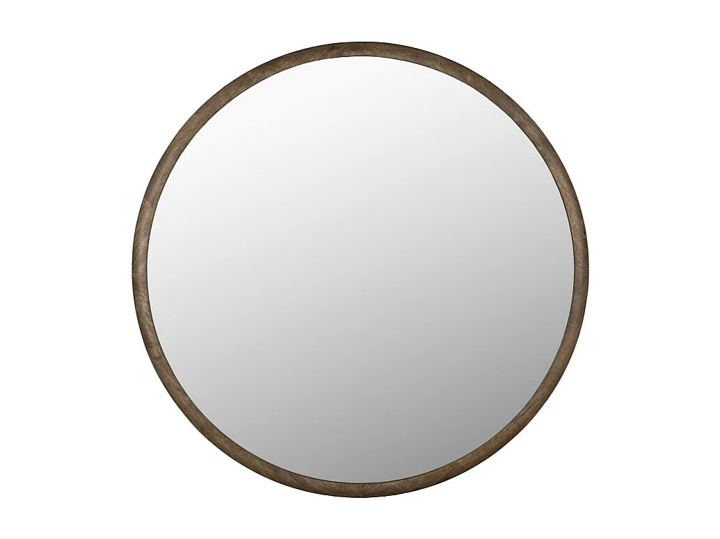 Gale - Miroir rond en bois ø80cm - Bois foncé