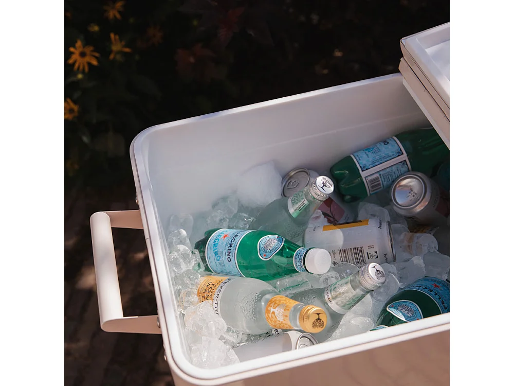 Be Cool - Glacière à roulettes métal - Beige