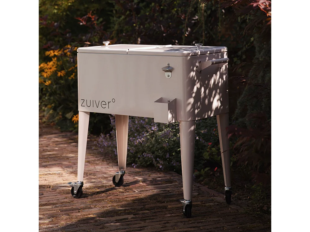 Be Cool - Glacière à roulettes métal - Beige