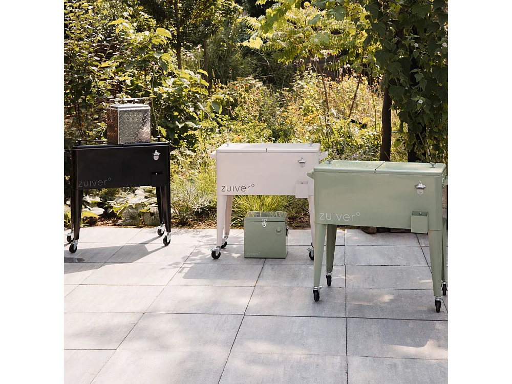 Be Cool - Glacière à roulettes métal - Beige