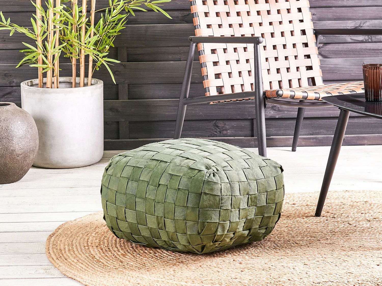 Pouf BODLA Grün 50 cm 50 cm 30 cm