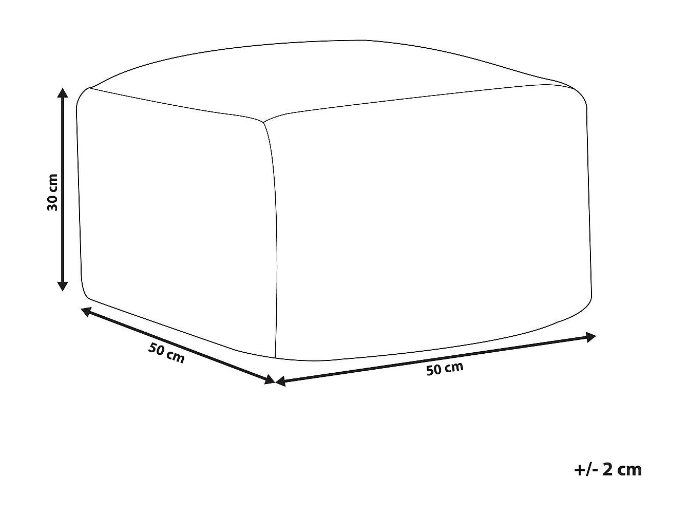 Pouf BODLA Hellrot 50 cm 50 cm 30 cm