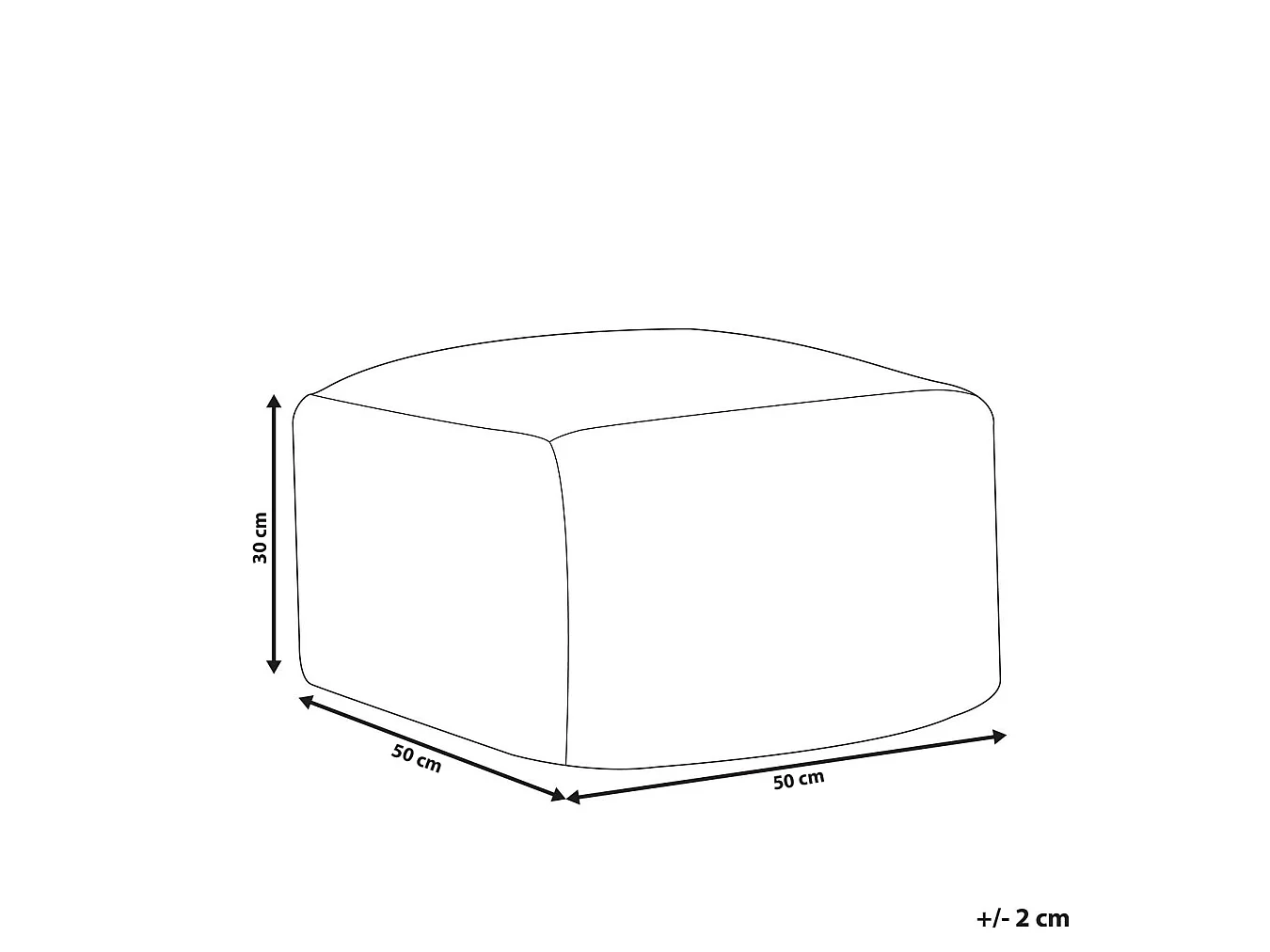 Poef BODLA Lichtrood 50 cm 50 cm 30 cm