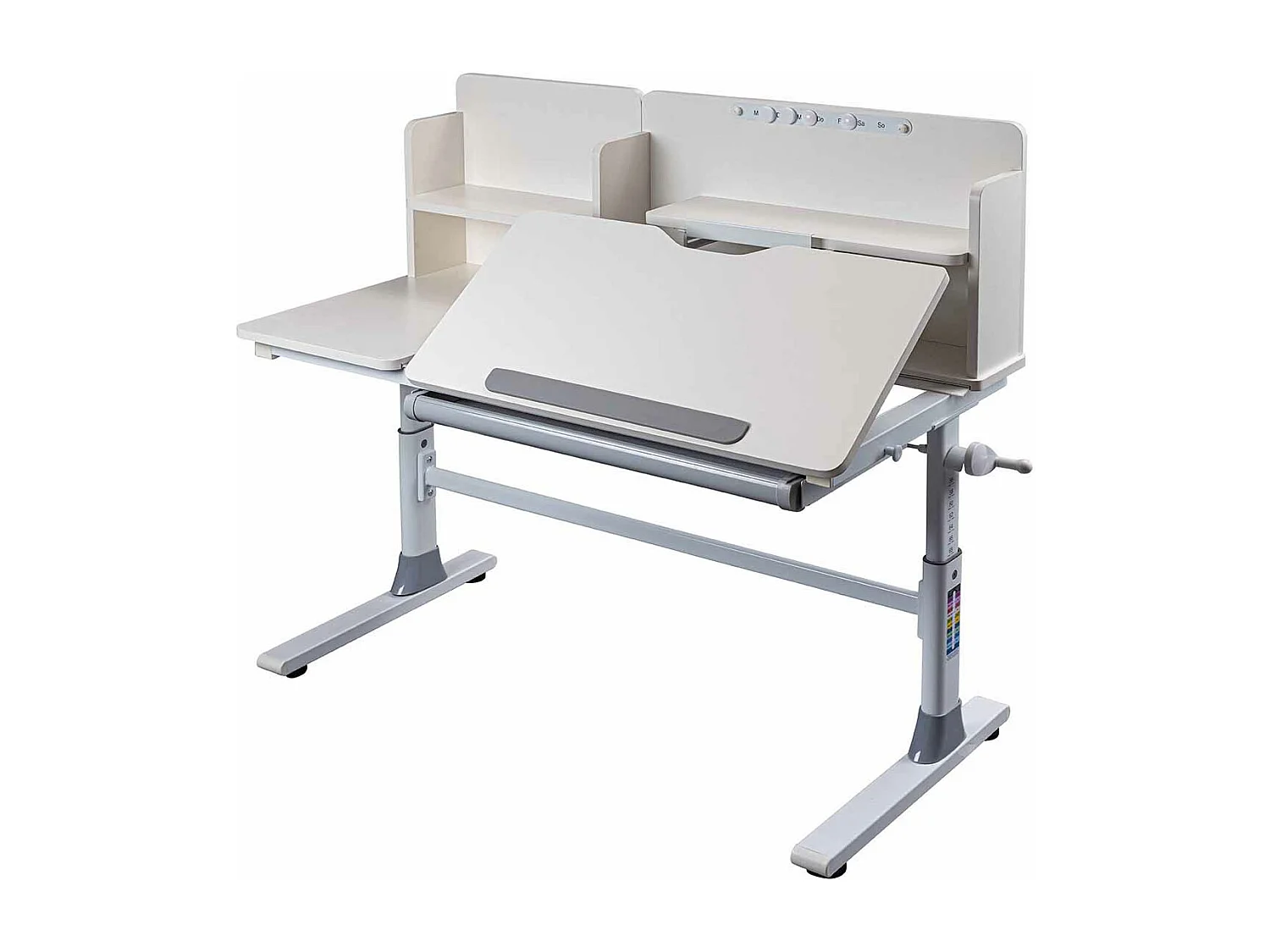 Meuble du bureau, bureau pour enfant réglable en hauteur en bois coloris Blanc - longueur 120 x profondeur 60 x hauteur 96/116 cm