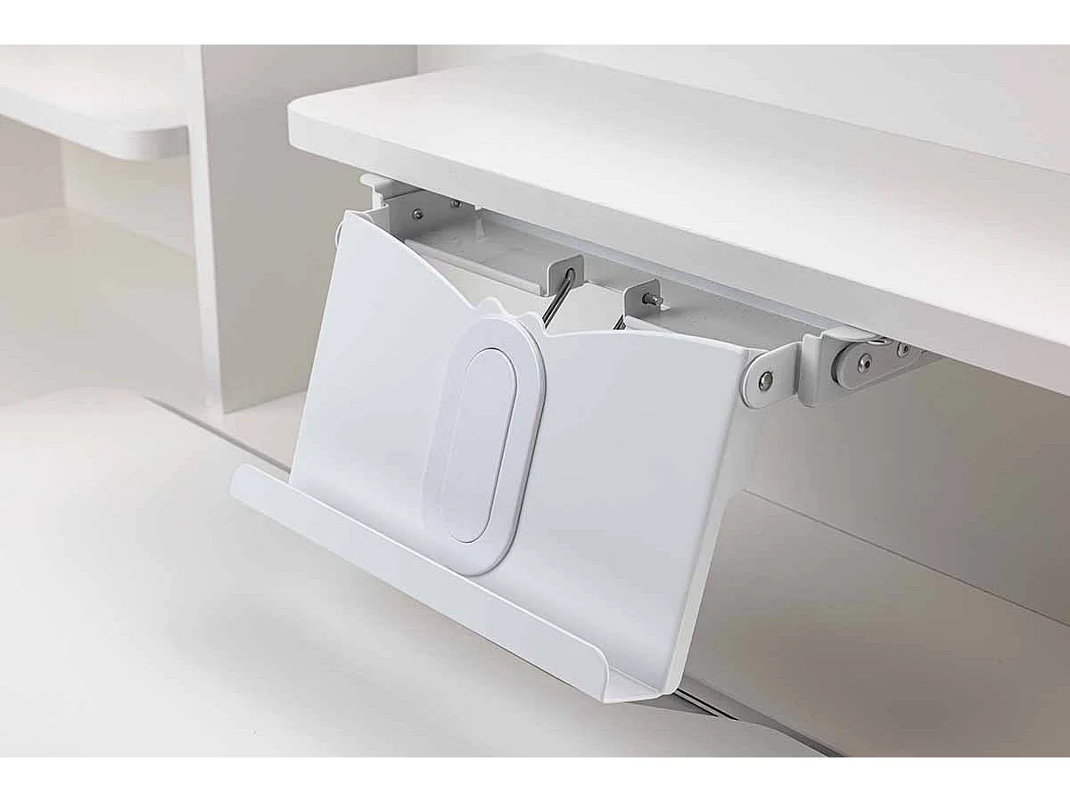 Meuble du bureau, bureau pour enfant réglable en hauteur en bois coloris Blanc - longueur 120 x profondeur 60 x hauteur 96/116 cm