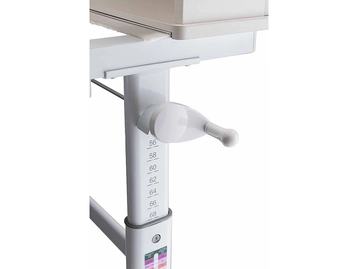 Meuble du bureau, bureau pour enfant réglable en hauteur en bois coloris Blanc - longueur 120 x profondeur 60 x hauteur 96/116 cm