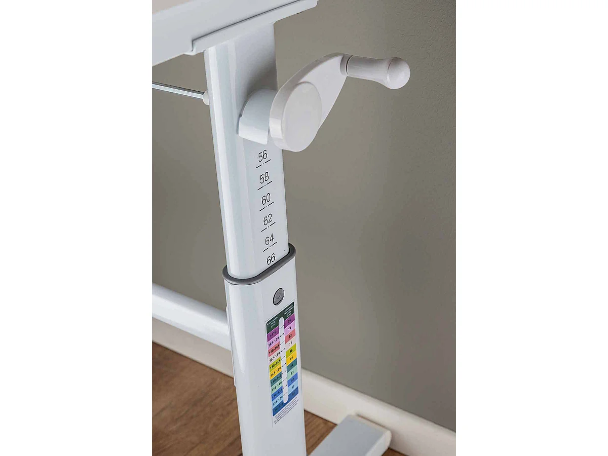 Meuble du bureau, bureau pour enfant réglable en hauteur en bois coloris Blanc -  longueur 100 x profondeur 60 x hauteur 56-76 cm