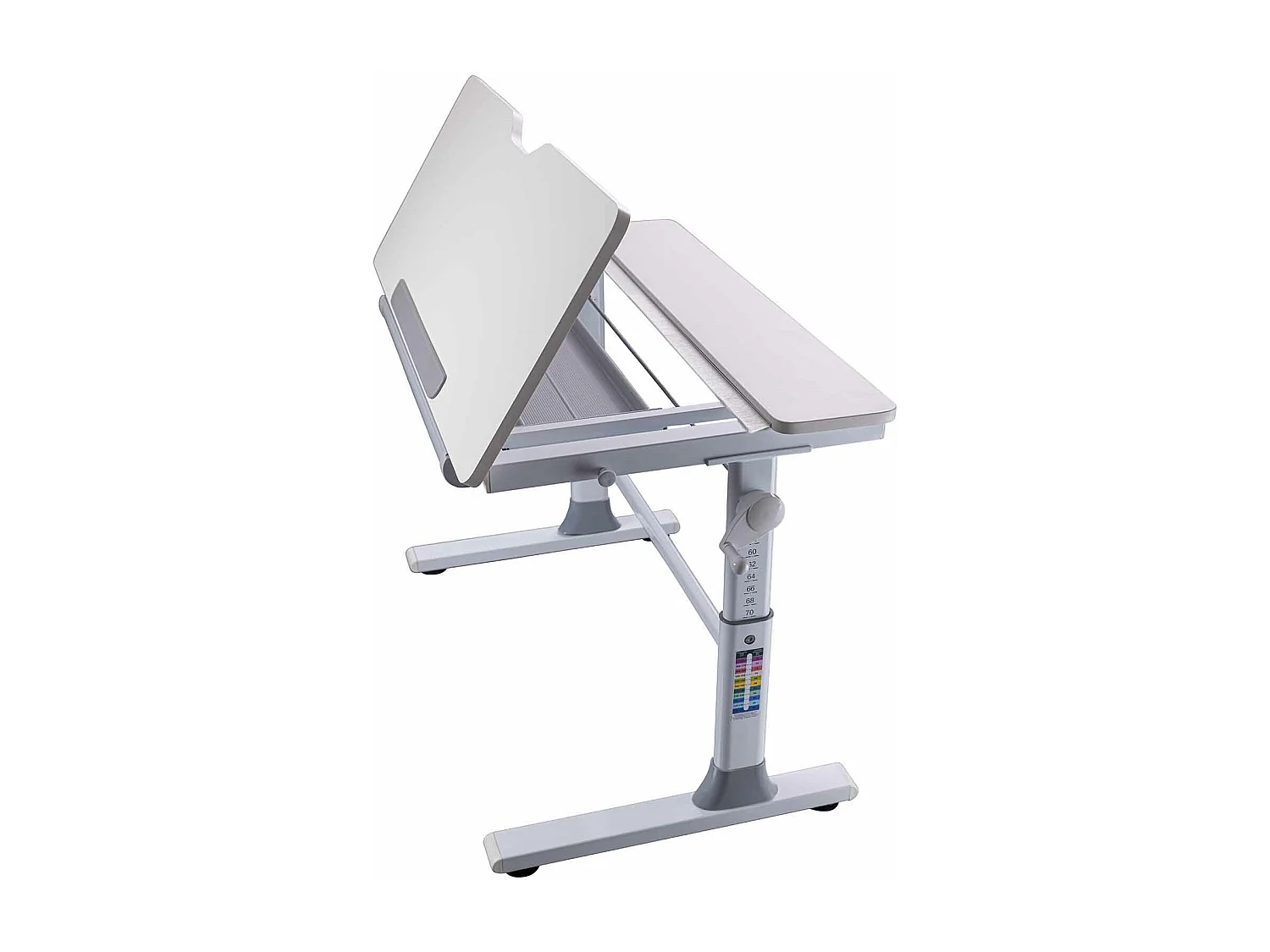 Meuble du bureau, bureau pour enfant réglable en hauteur en bois coloris Blanc -  longueur 100 x profondeur 60 x hauteur 56-76 cm