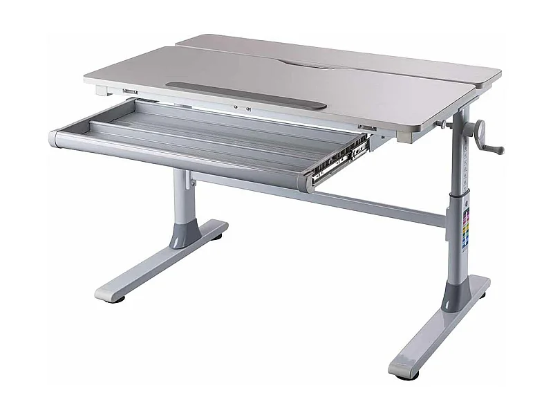 Meuble du bureau, bureau pour enfant réglable en hauteur en bois coloris Blanc -  longueur 100 x profondeur 60 x hauteur 56-76 cm