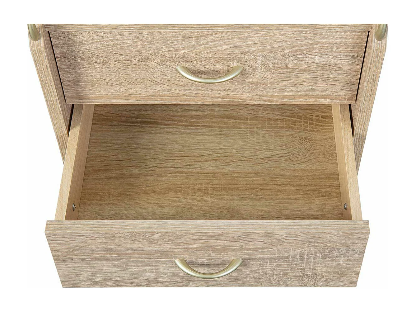 Caisson de bureau en bois coloris imitation Chêne sonoma avec 4 tiroirs  - longueur 40 x profondeur 36 x hauteur 65 cm