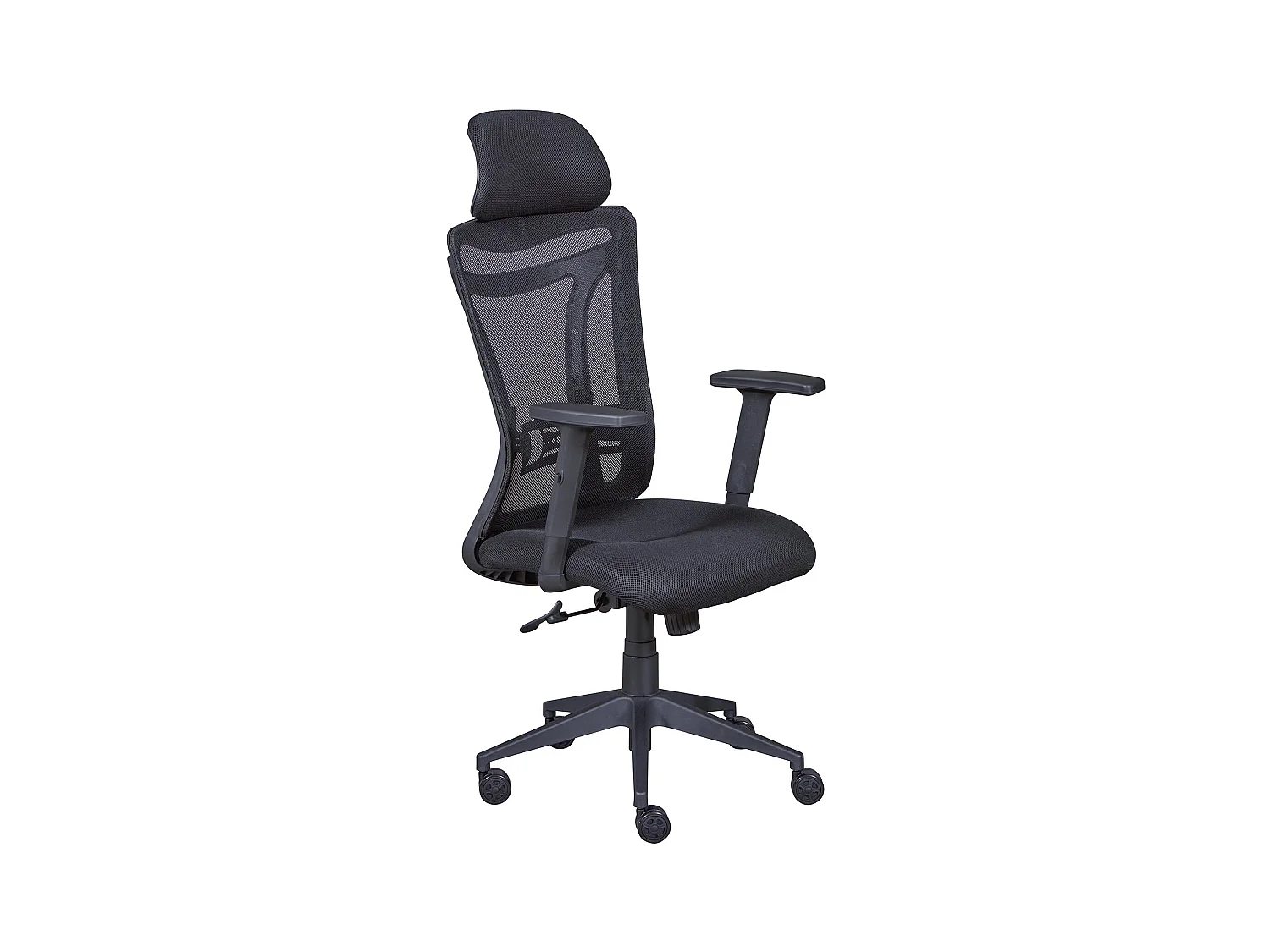 Chaise de Bureau en Polyester coloris noir - longueur 61 x profondeur 88 x hauteur 128 - 133 cm