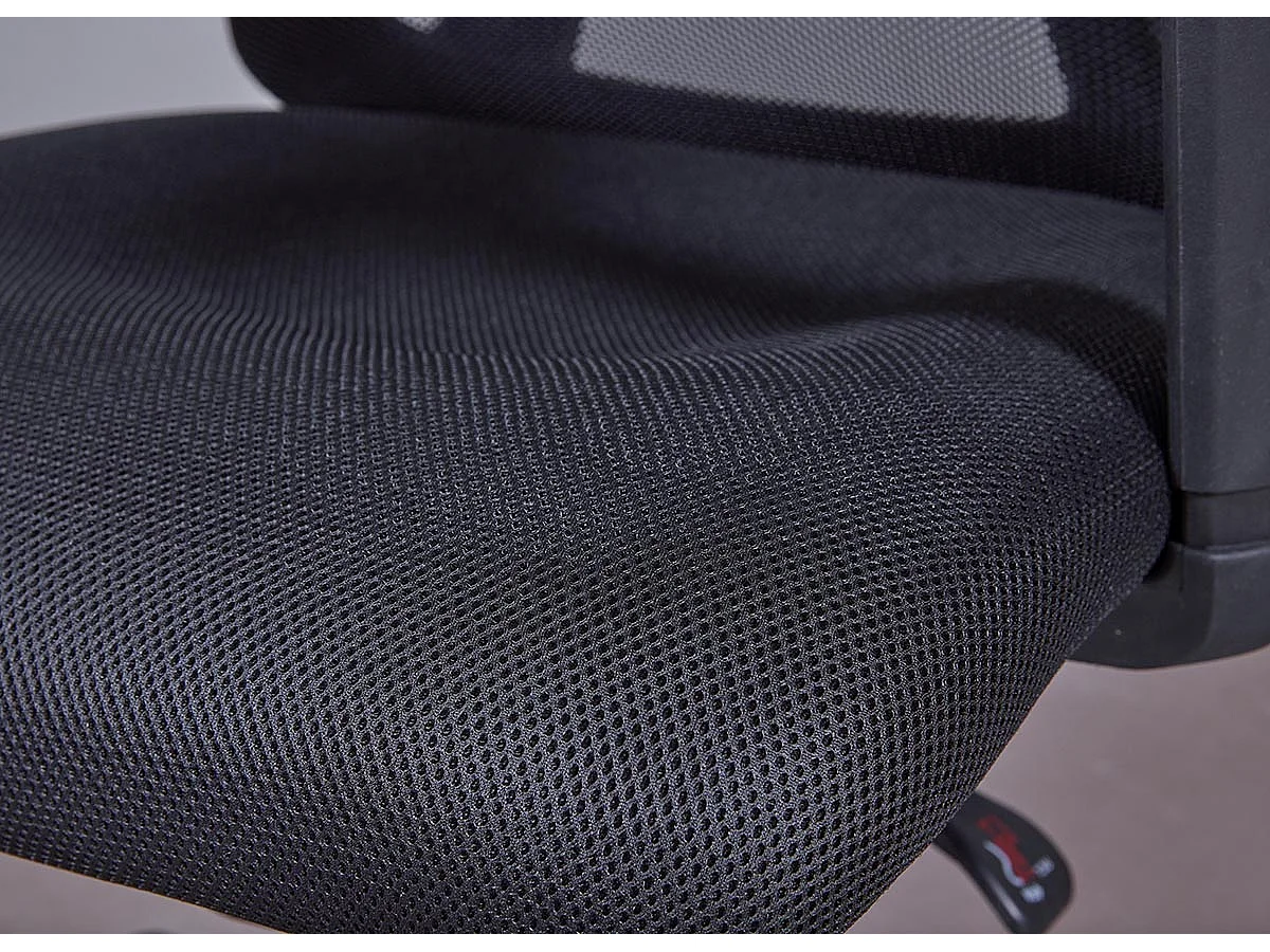 Chaise de Bureau en Polyester coloris noir - longueur 61 x profondeur 88 x hauteur 128 - 133 cm