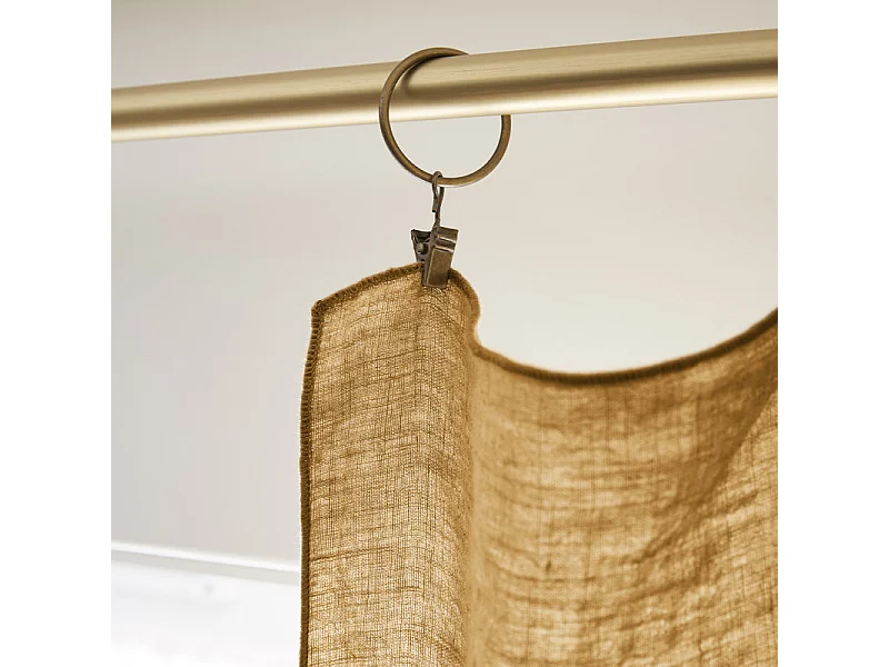 Rideau ajustable 140 x 270 cm en lin lavé caramel - LUISA