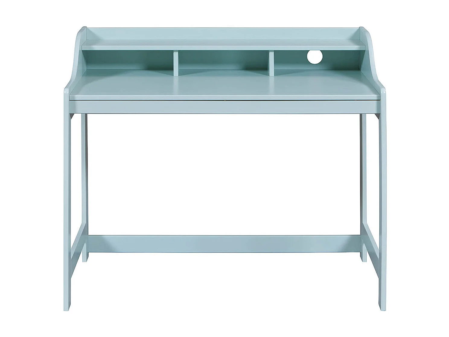 Meuble du bureau, bureau pour enfant en  pin massif  coloris vert sauge  -  longueur  110 x profondeur 68 x hauteur 90 cm