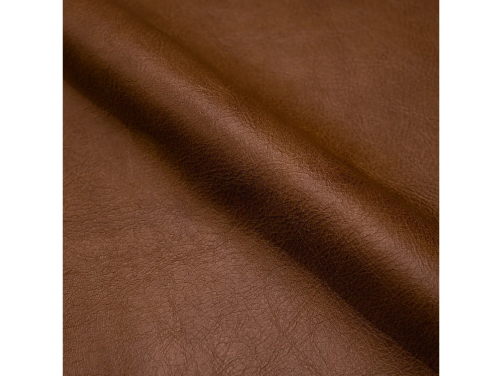 Chaise en cuir de buffle marron et pieds en métal noir - Anatole