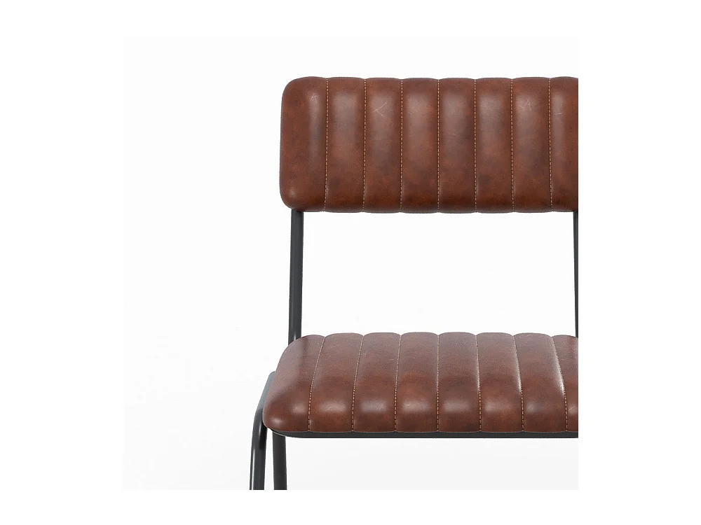 Set de 2 sillas en cuero marrón - Arsène
