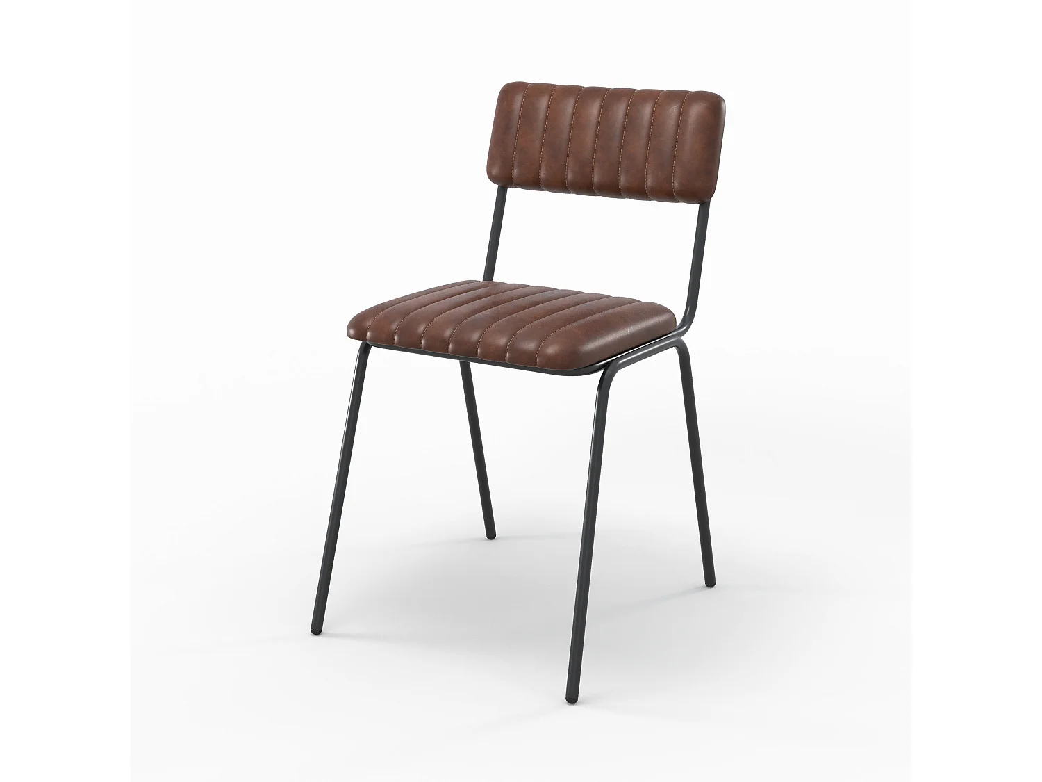 Lot de 2 chaises en cuir de buffle marron - Arsène