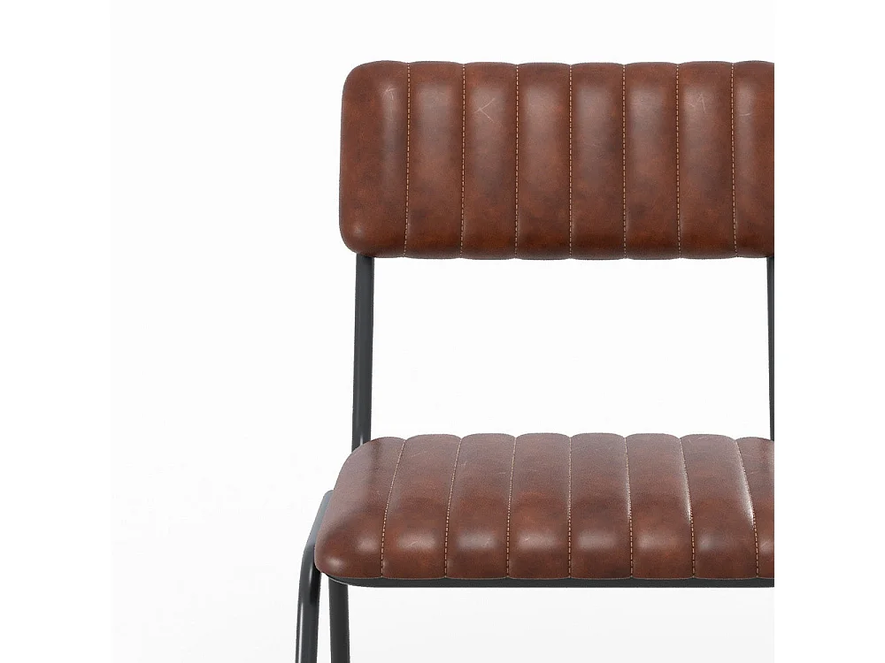 Lot de 2 chaises en cuir de buffle marron - Arsène