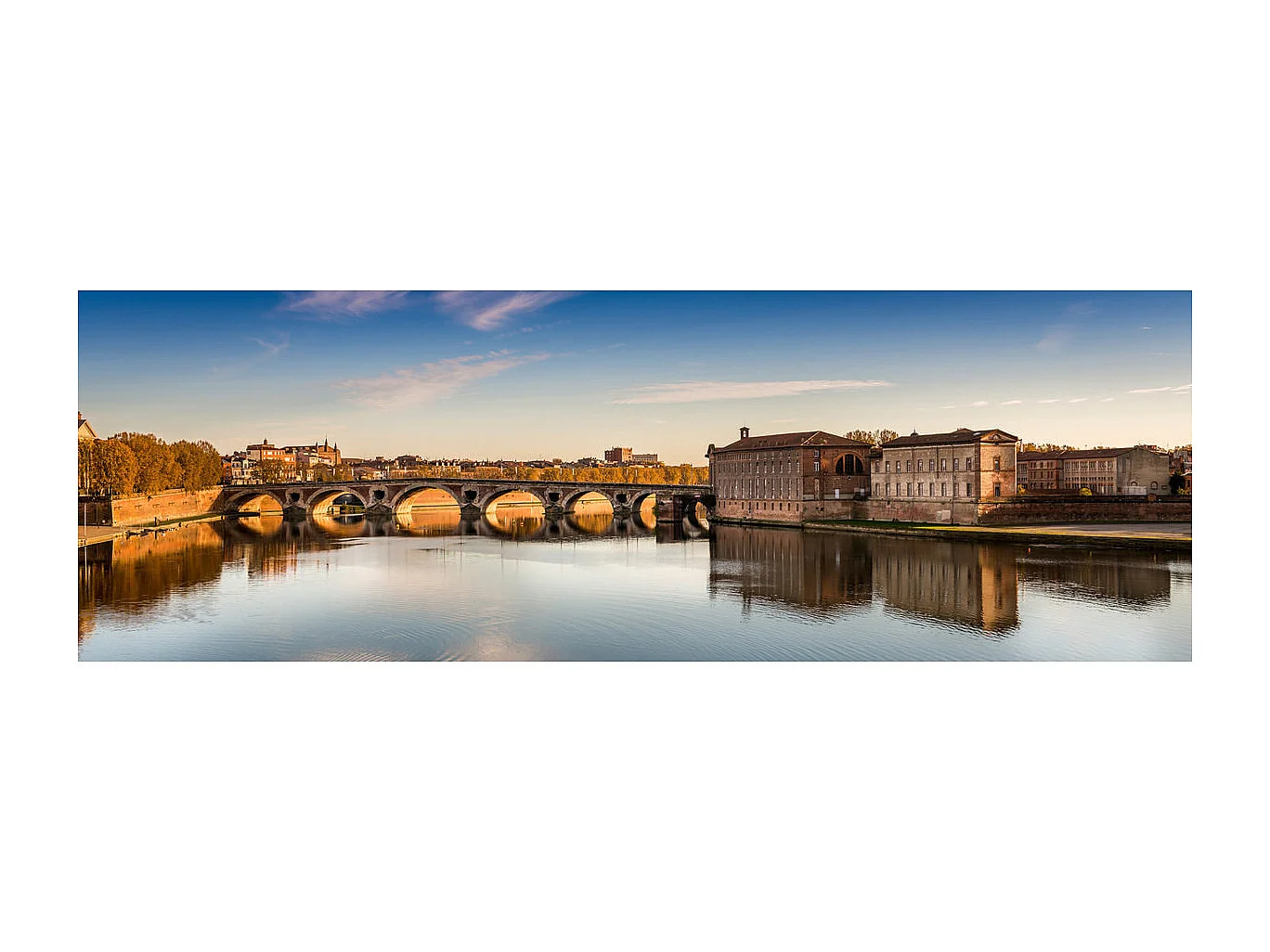 Tableau sur toile bord de la Garonne 30x97 cm