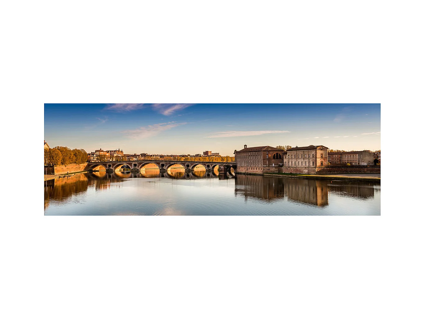 Tableau sur toile bord de la Garonne 30x97 cm