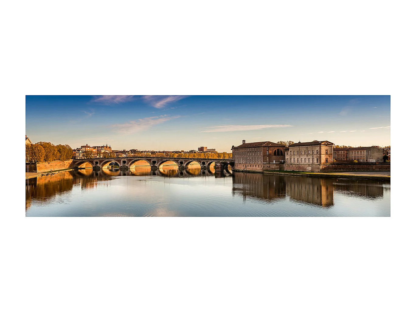 Tableau sur toile bord de la Garonne 45x135 cm