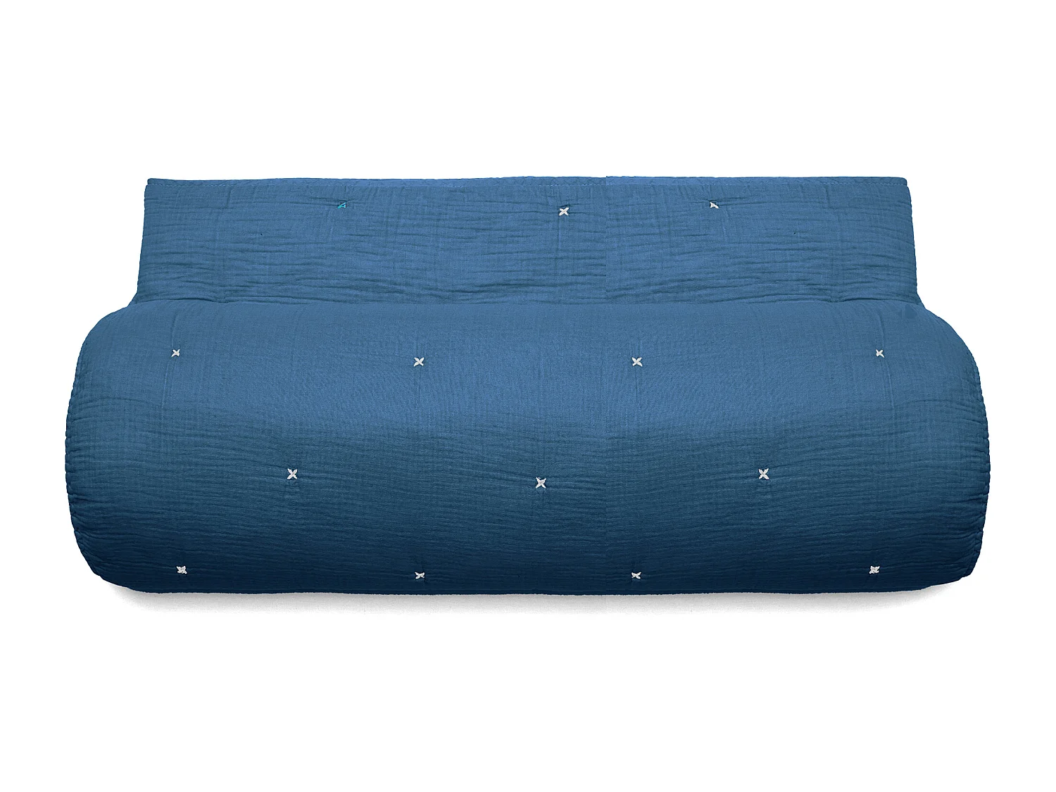 Couvre lit capitonné en mousseline de coton 180x240 cm ANDROS bleu marine