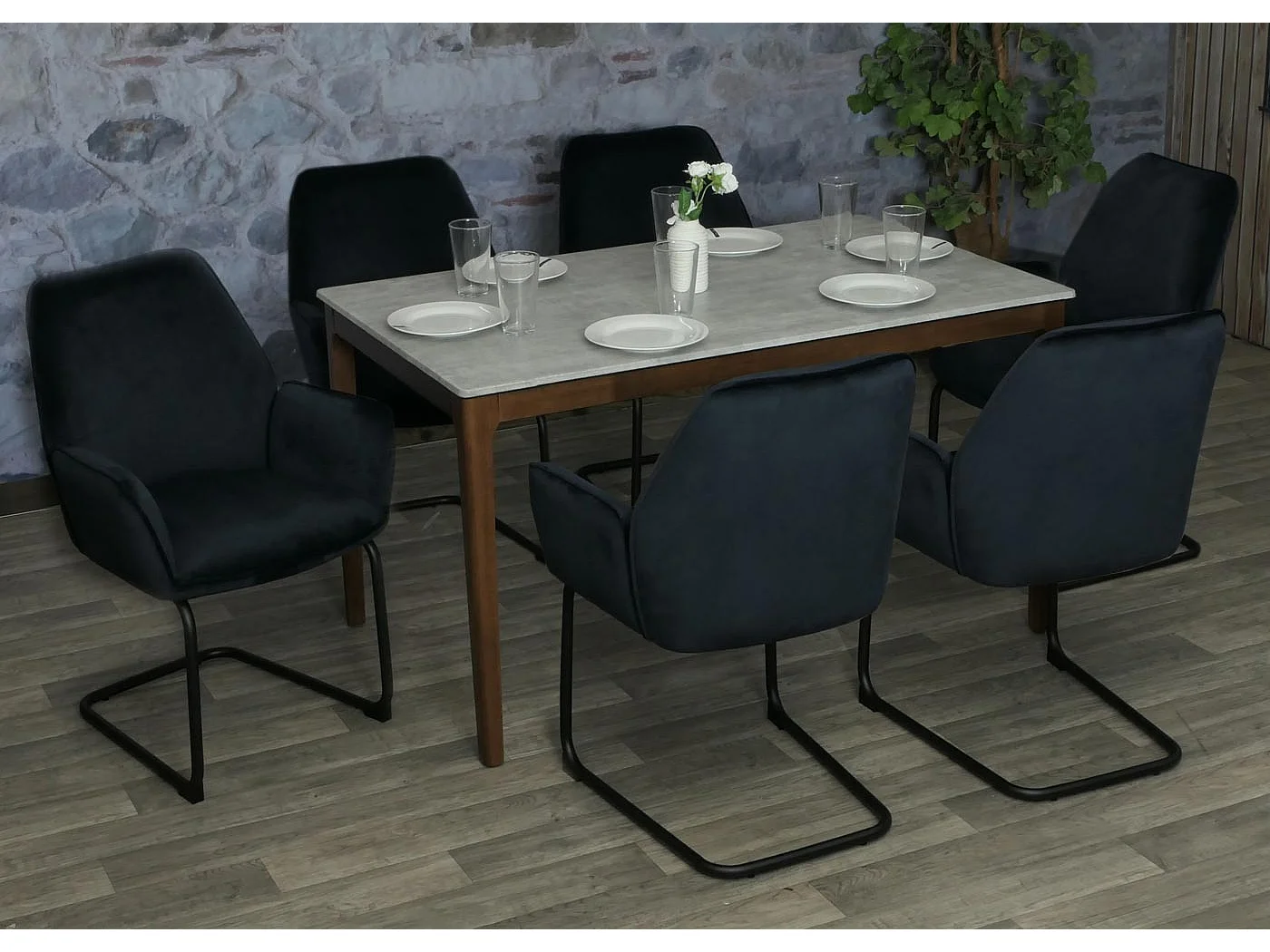 Sledestoel MCW-G67 (set van 6),  antracietblauw