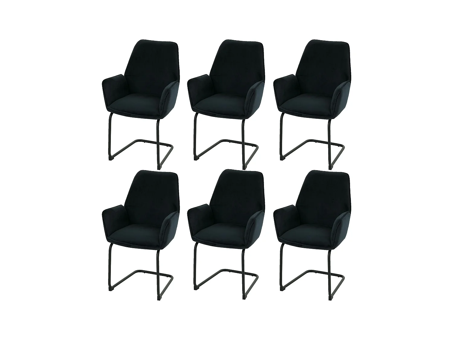 Sledestoel MCW-G67 (set van 6),  antracietblauw
