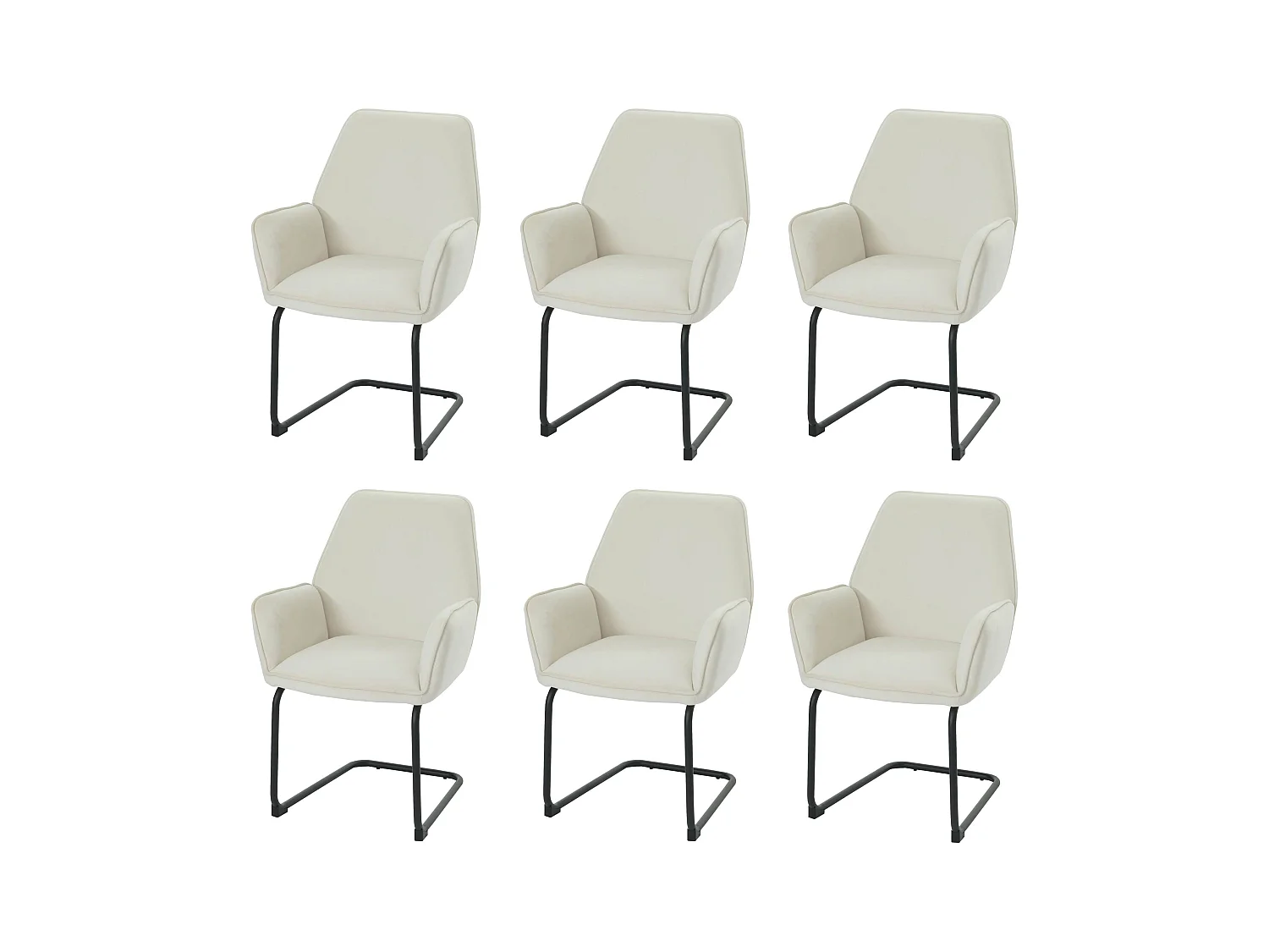 Piétement luge MCW-G67 (lot de 6),  crème-beige