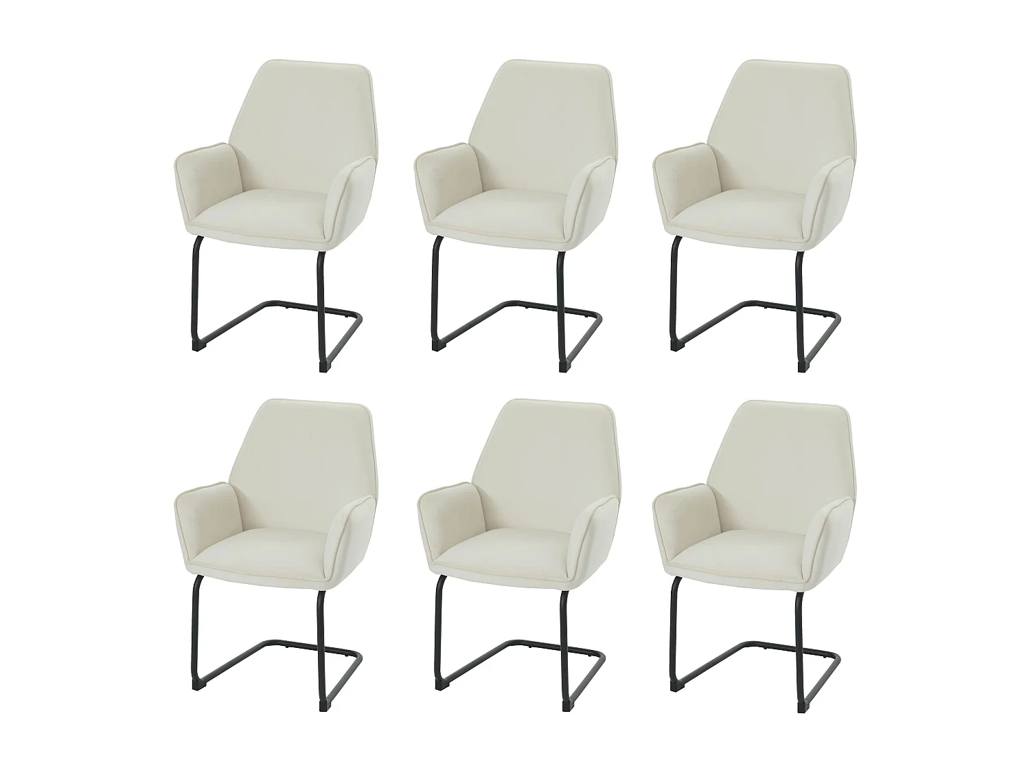 Sledestoel MCW-G67 (set van 6),  crème-beige