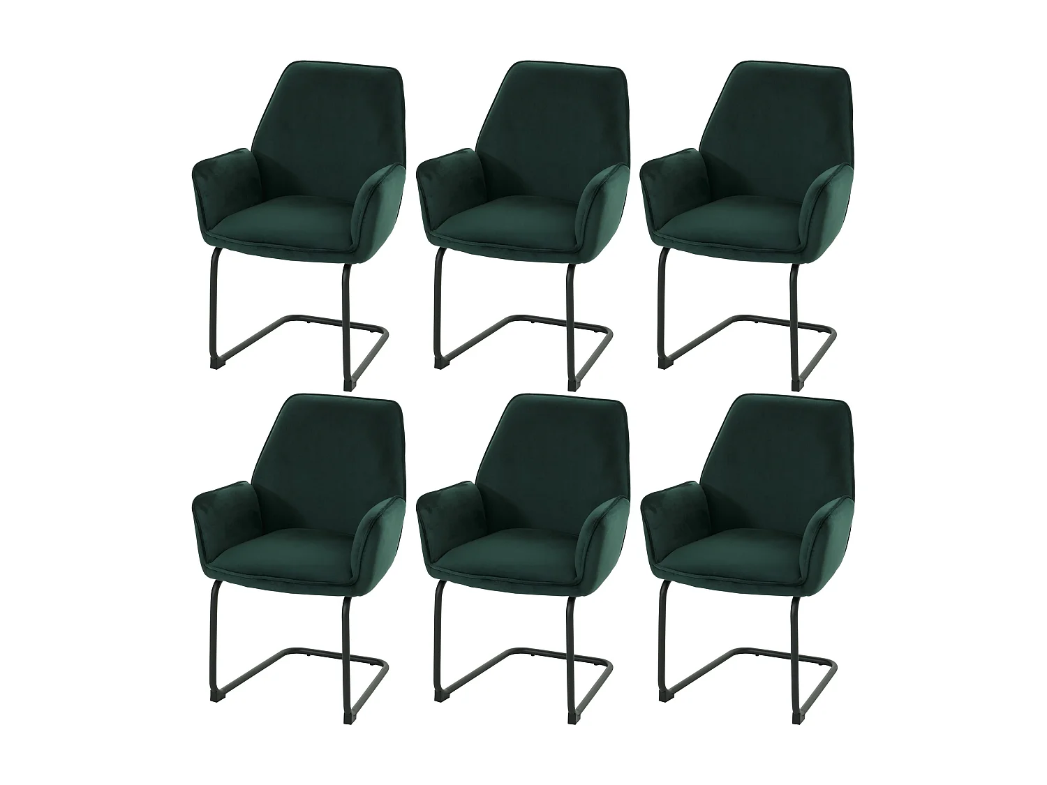 Silla basculante MCW-G67 (juego de 6),  verde