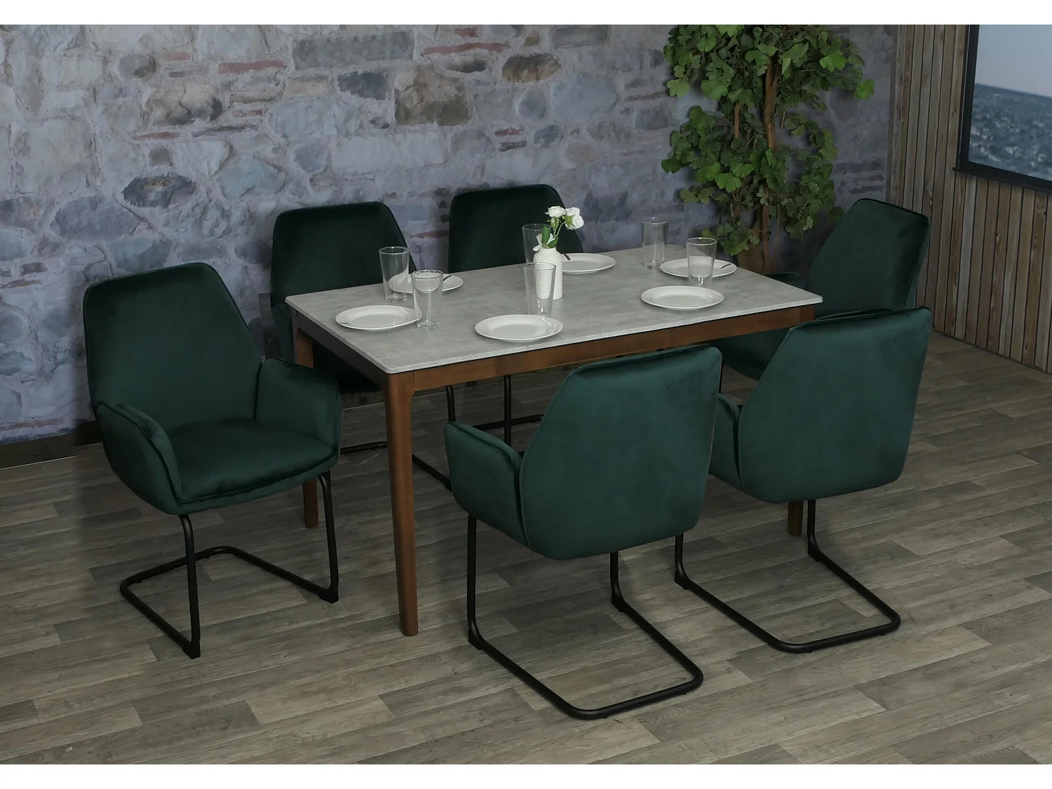 Silla basculante MCW-G67 (juego de 6),  verde