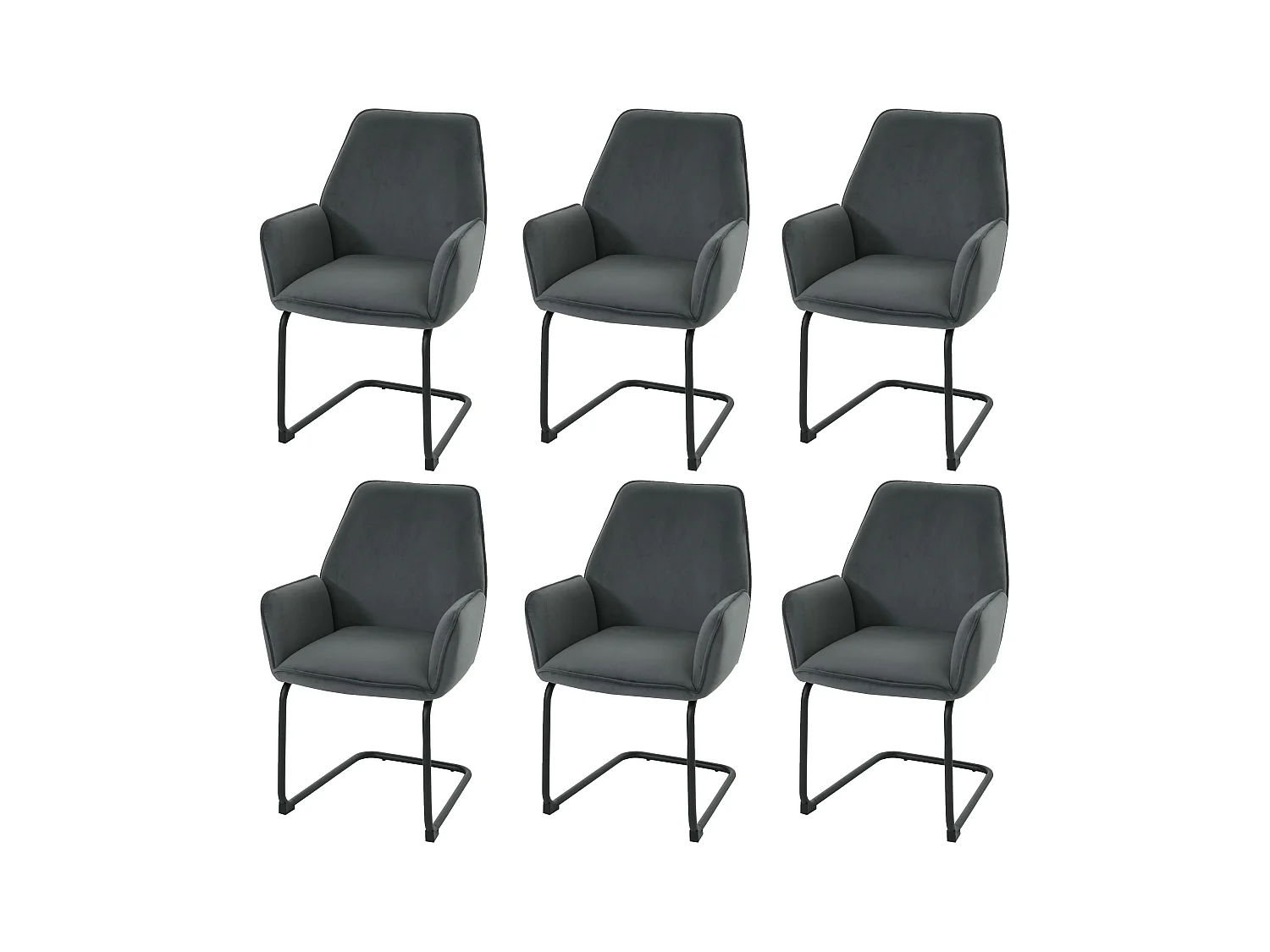 Piétement luge MCW-G67 (lot de 6),  gris foncé