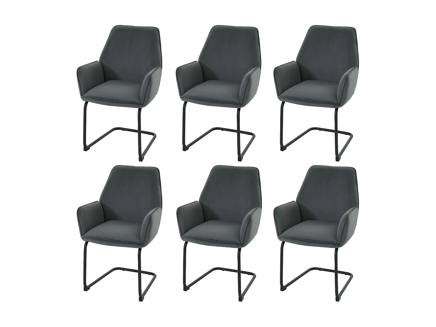 Piétement luge MCW-G67 (lot de 6),  gris foncé